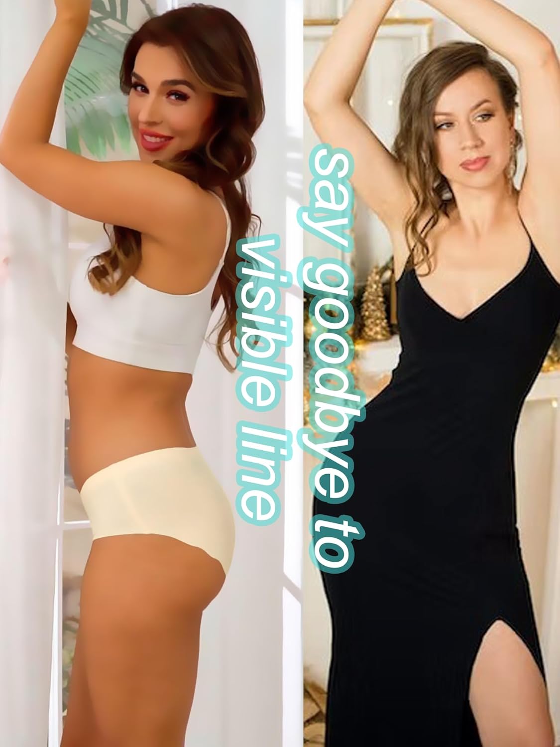 Bolivelan Women's Invisible Seamless Hipster Panties Mid-Rise No Show Laser Cut Briefs Underwear Pack of 6 - Image 4