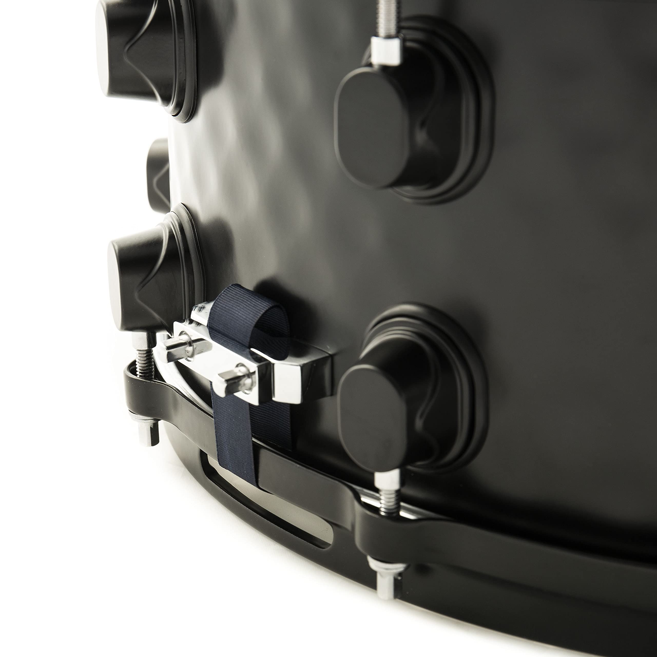 Fame FSS-65 Snare Drum, 14"x6.5", Hammered Black Steel, Professional Quality, Remo Skins, Die-Cast Hoops, 10 Tuning Screws, Includes Drum Sticks, Ideal for Beginners"