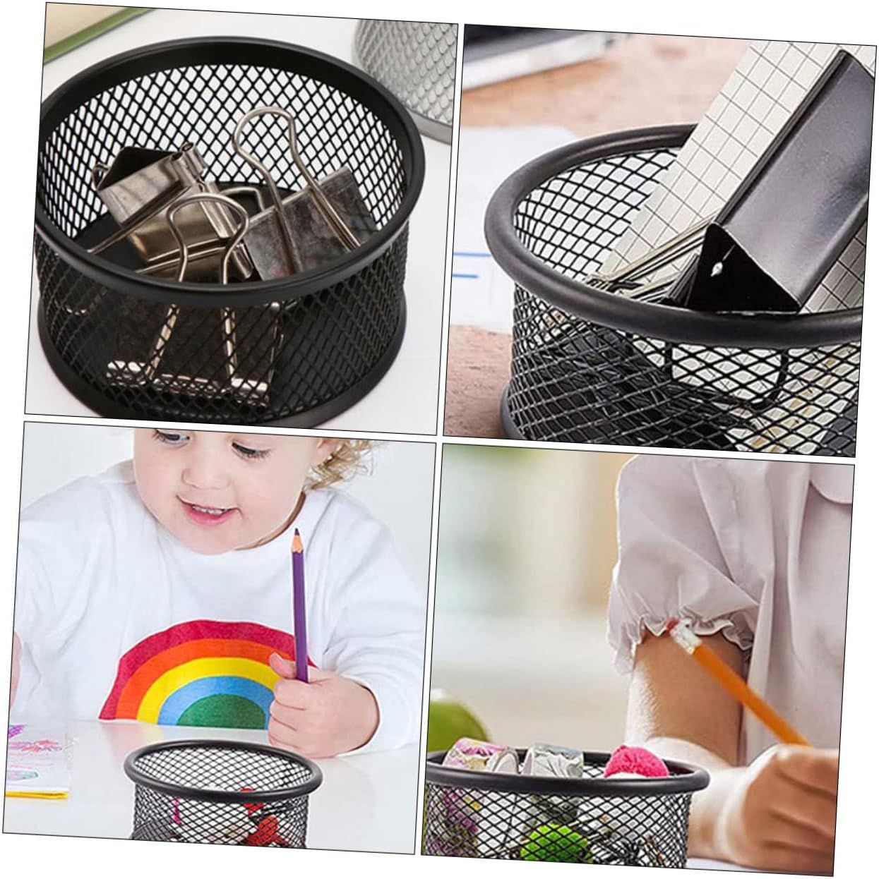 Box Mesh Design Paper Clip Storage Box Multi Functional Holder for Office Supplies Stackable Organizer for Desk Lightweight Portable