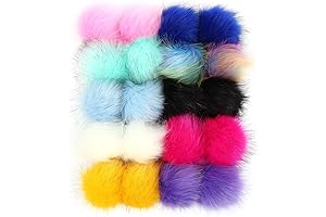 20 Pcs Large Faux Fur Pom Pom Set
