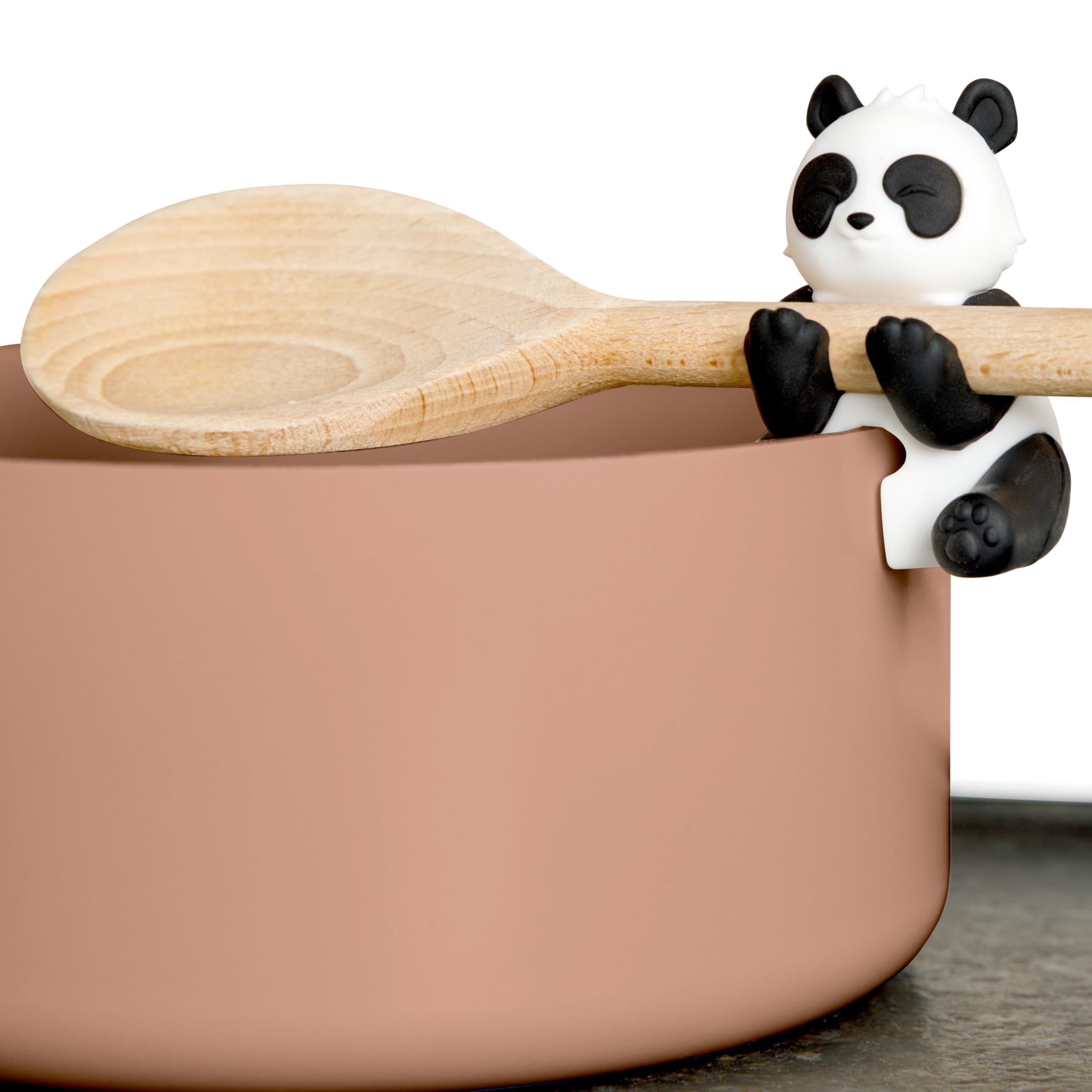 Silicone Panda Spoon & Utensil Holder - Cute Kitchen Gadget for Spoon Rest Storage - Food Grade, BPA Free, Heat Resistant - Black & White Panda Design