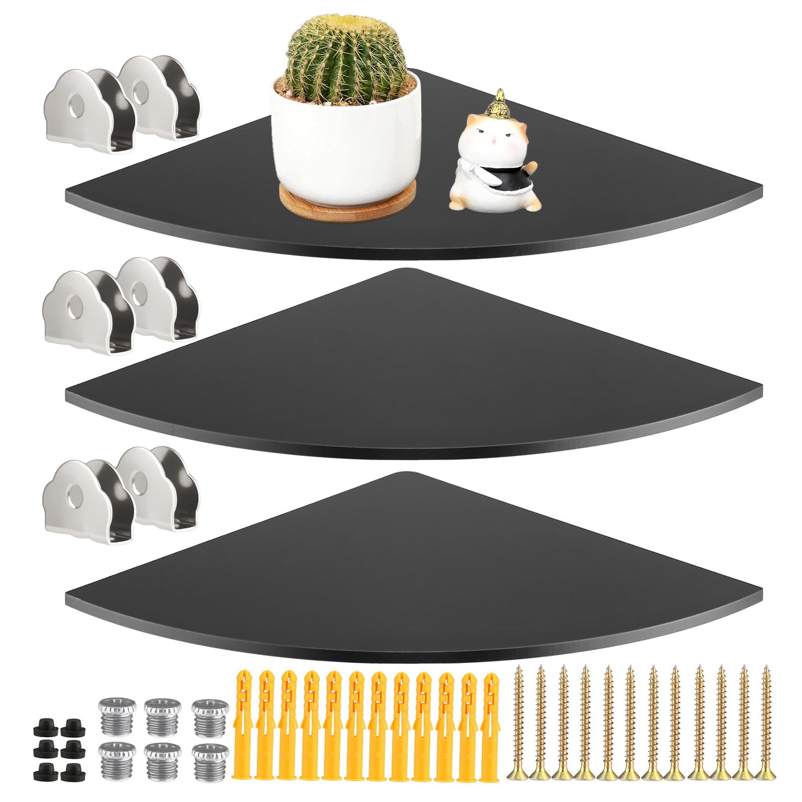 Étagères d'angle flottantes acrylique pour résoudre le manque de rangement