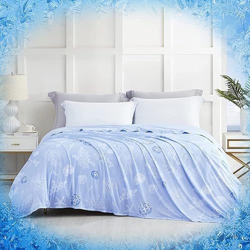 LUXEAR Q-Max - Manta refrescante para personas que duermen con calor, efecto refrescante de doble cara, manta de verano Q-Max 0.5 de fibra de