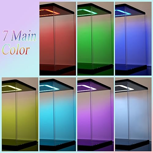 Miniatura 4 de Vitrina de guantes de boxeo con luz, luces de varios colores a prueba de polvo, protección de guantes de boxeo para almacenamiento de recuerdos