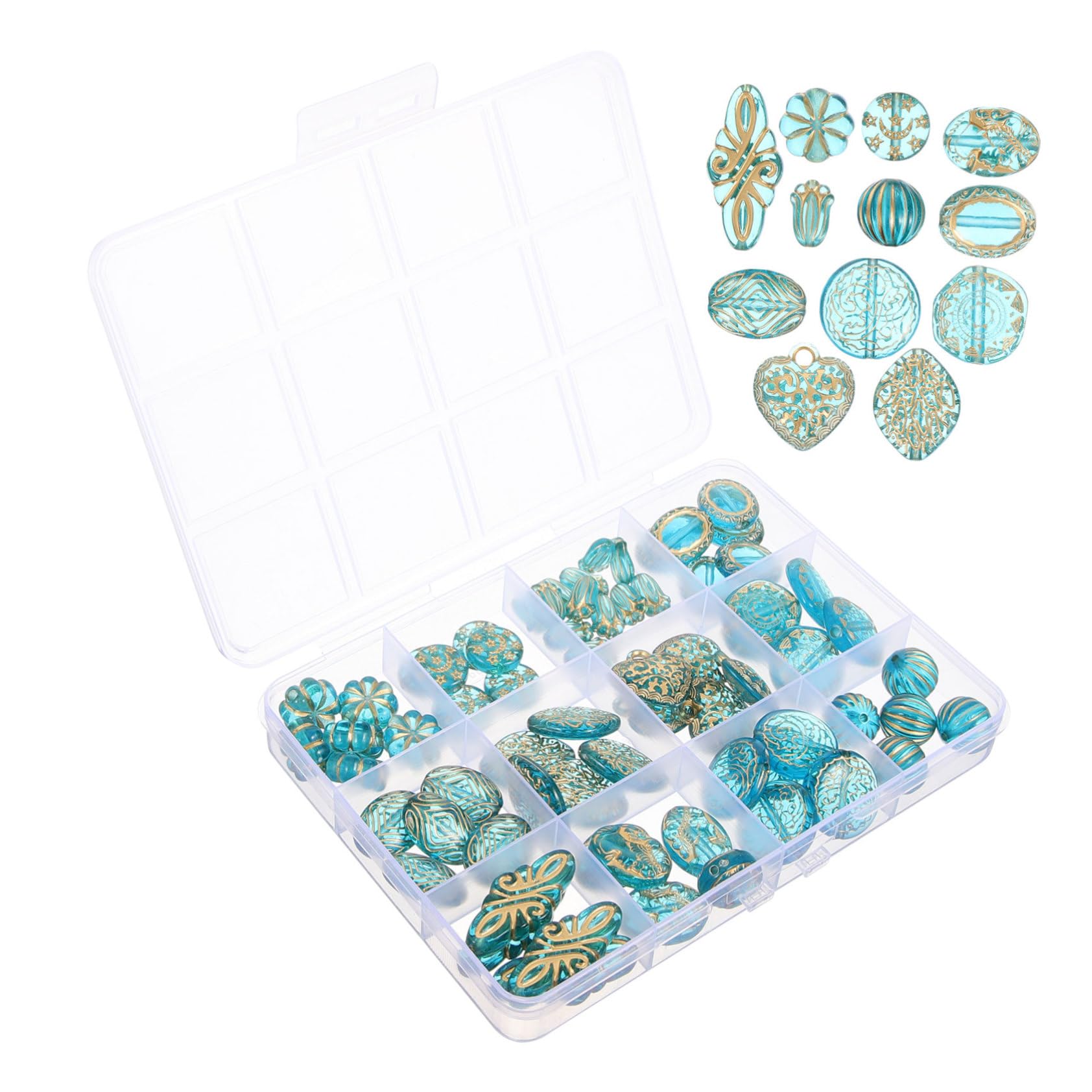 TEHAUX 5 Boîtes Bricolage Perles Bijou Pearl Necklace Artisanat de Fabrication de Perles Kits de brins pour Collier de Collier Acrylique Dark Green