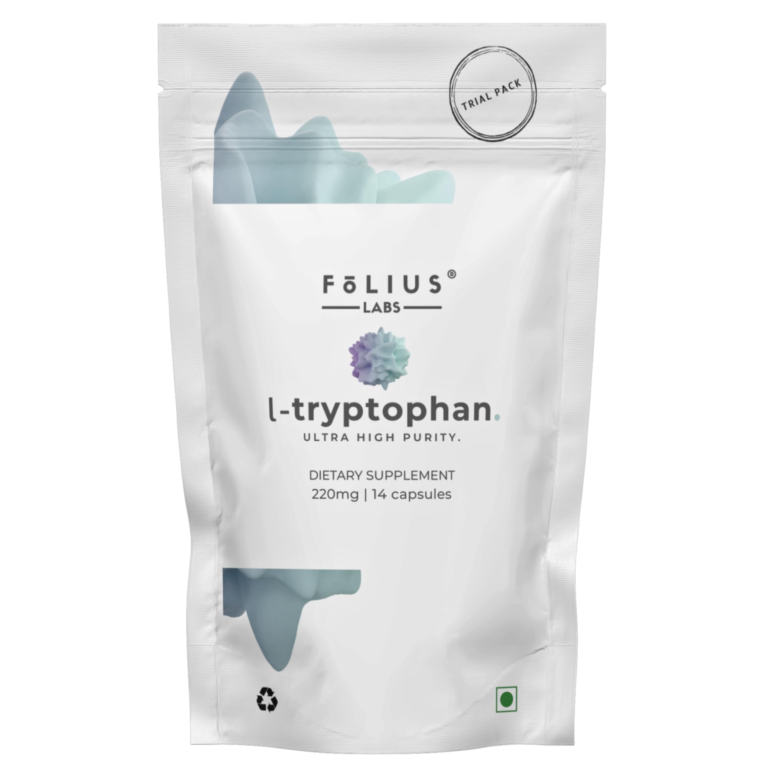 Clean Label L Tryptophan Supplement 220mg Essential Amino Acid Supports Restful Sleep and Relaxation - 7 Day Trial