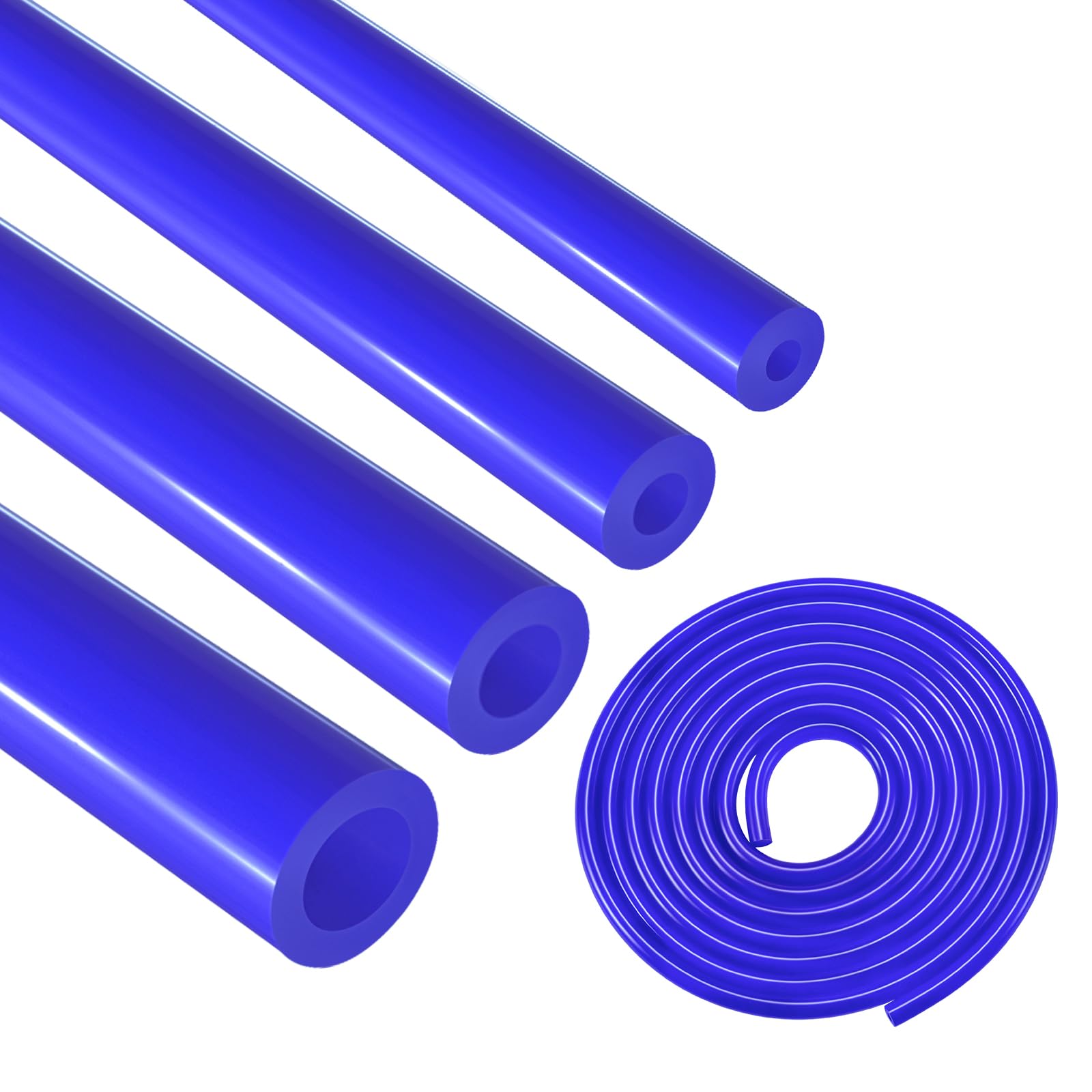 EVIL ENERGY 5/32 1/4 5/16 3/8 Silicone Vacuum Tubing Hose Line Kit 10FT 4PCS 130PSI Max Pressure Blue (4mm 6mm 8mm 10mm)