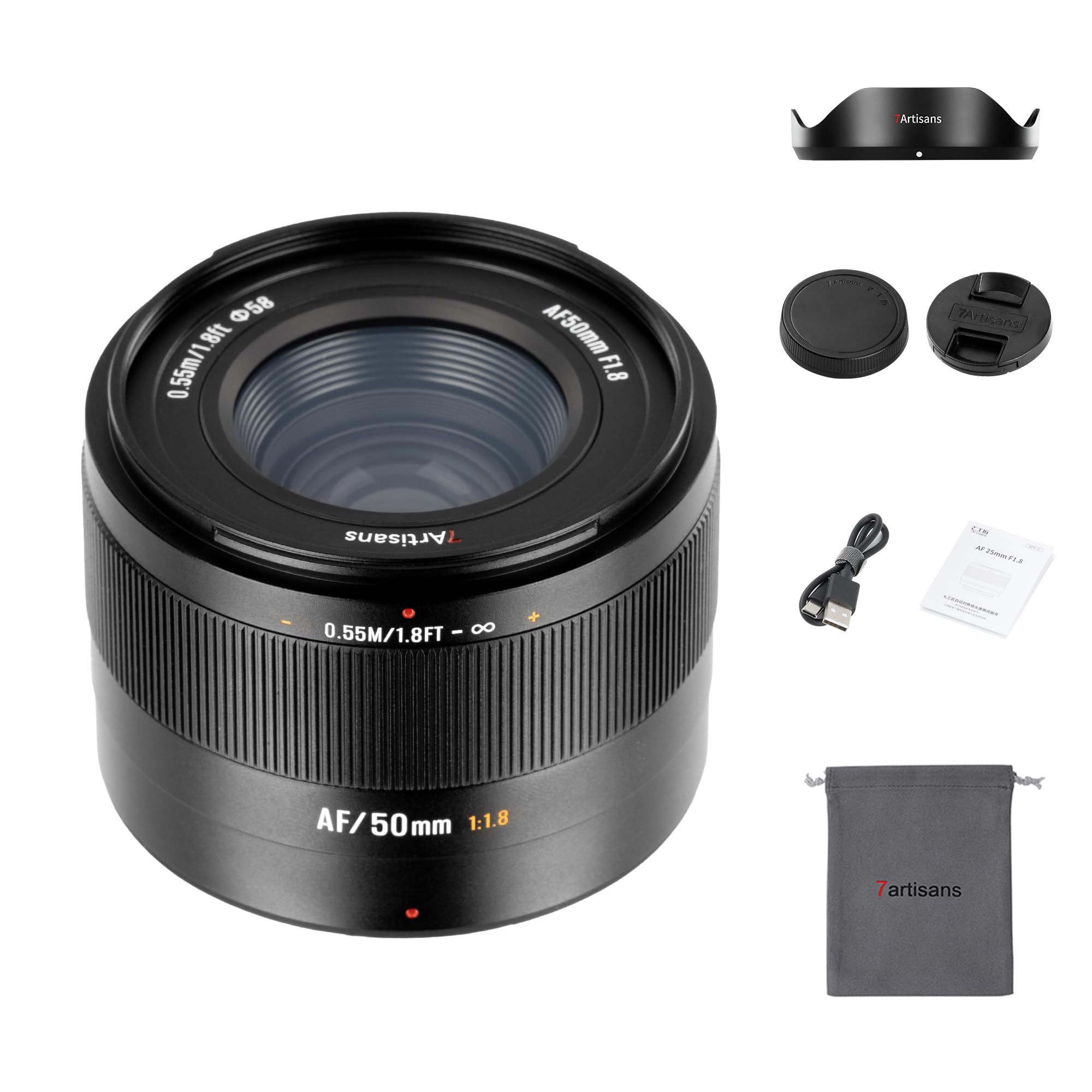 7Artisans AutoFocus 50mm F1.8 APS-C Frame LITE Series Lens F1.8 Large Aperture,Support Face/Eye Recognition Compatible for Nikon Z50, Z30-image-10