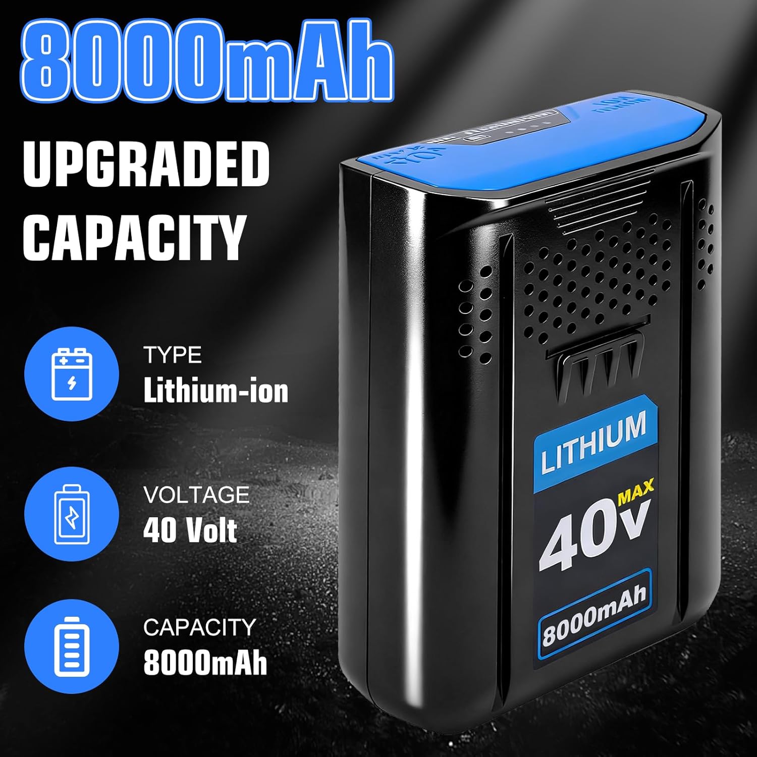 1 Pack 8.0Ah Replacement for Kobalt 40V Max Lithium-ion Battery Compatible with Kobalt 40 Volt KB440-03 KB640-03 KB240-06 KB640-06 KB245-06 Cordless Power Tools