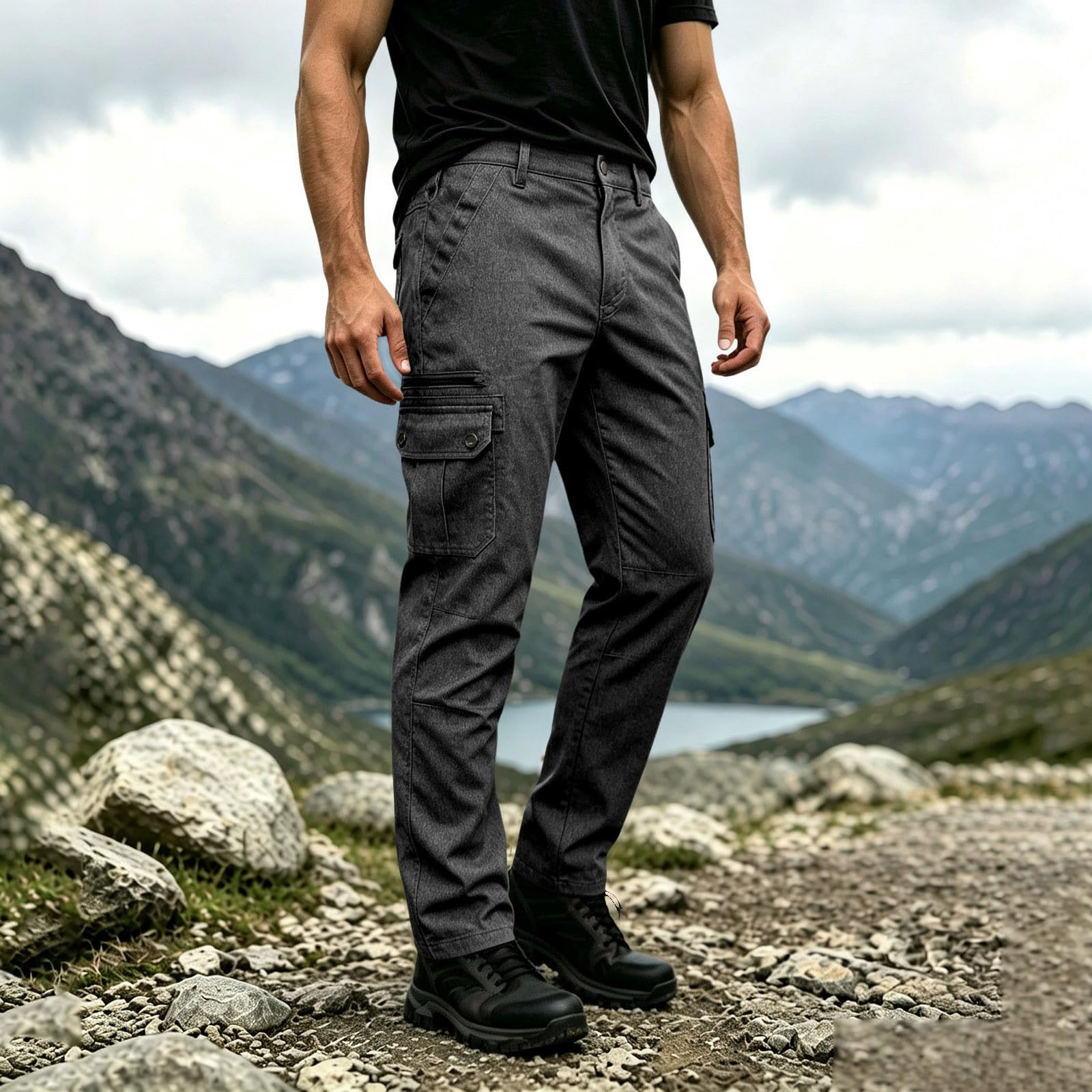 Pantalones cargo para hombre, pantalones de senderismo holgados, pantalones cargo con bolsillos, pantalones tácticos militares, pantalones de trabajo, pantalones casuales, pantalones de exterior