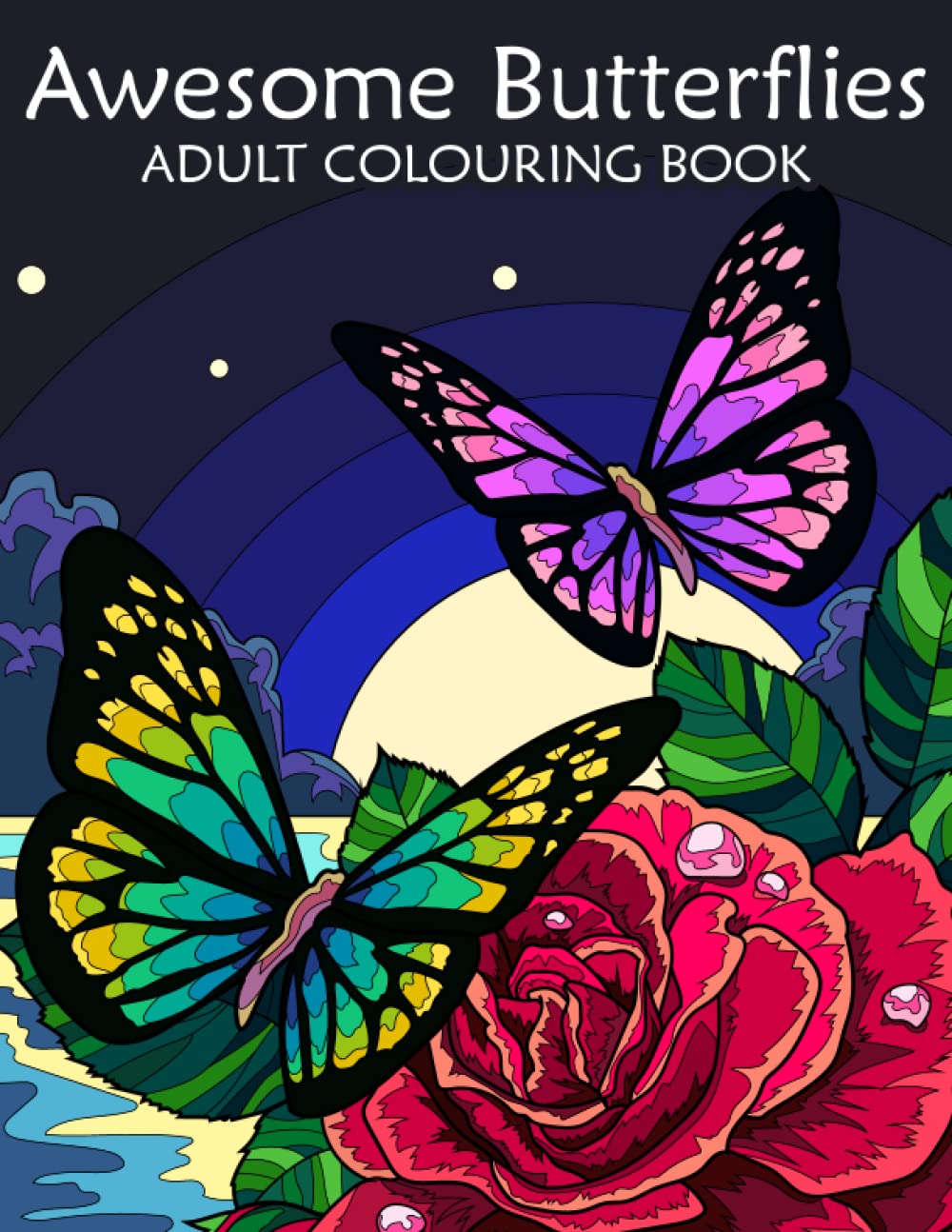 Awesome Butterflies - Adult Coloring Book | Butterfly Coloring Book for Adults | 40 beautiful scenes | Mindfulness and Anti-Stress Coloring (Anxiety ... | Coloring Books for Adults Relaxation)