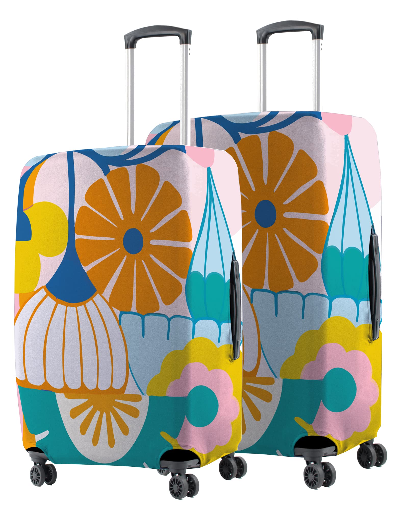 Nasher Miles Polyester Protective Luggage Cover Set of 2 (Small-Medium)- Pink Beach Design-picture-16