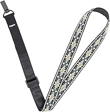Rayzm Ukulele Clip-on Strap, Embroidered Ukulele Belt, Adjustable Cotton Ukulele Strap, Cross Ukulele Strap Without Buttons