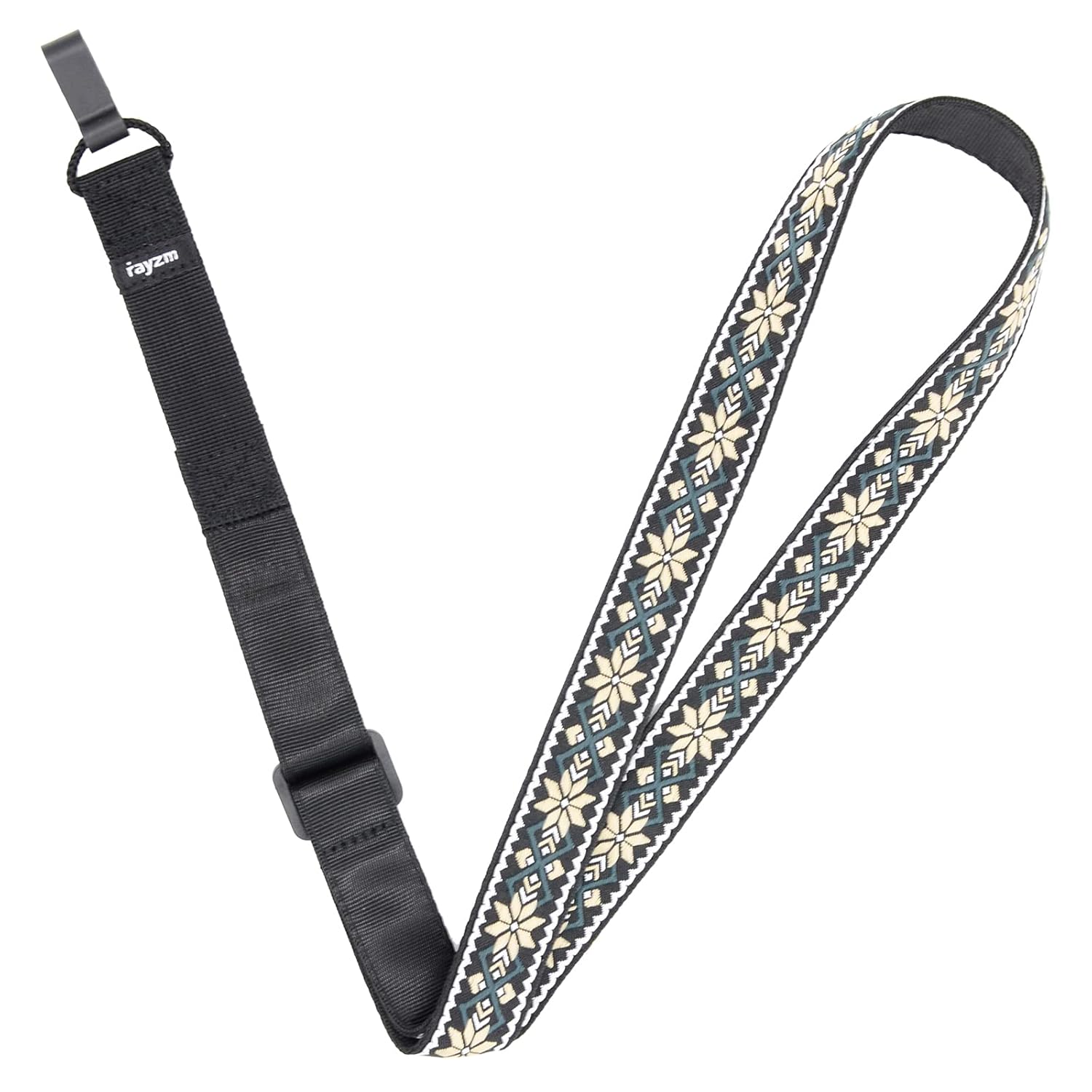 Rayzm Clipon Ukulele Strap, Jacquard Weave Cotton Strap for Ukulele