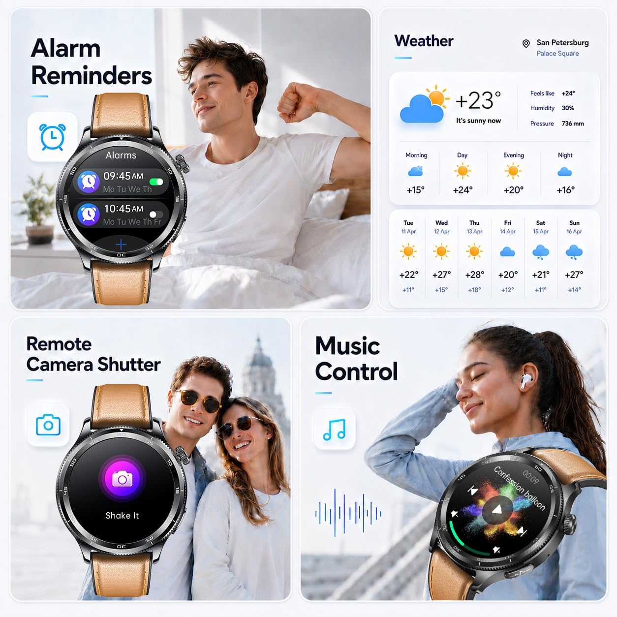 Orologio Smartwatch Uomo con Cardiofrequenzimetro Salute: 1.43“ Intelligenti Orologi con Bluetooth ECG HRV SpO2 Sonno Pressione Sanguigna 100+ Modalità Sportive Fitness Watch Compatibile Android e iOS
