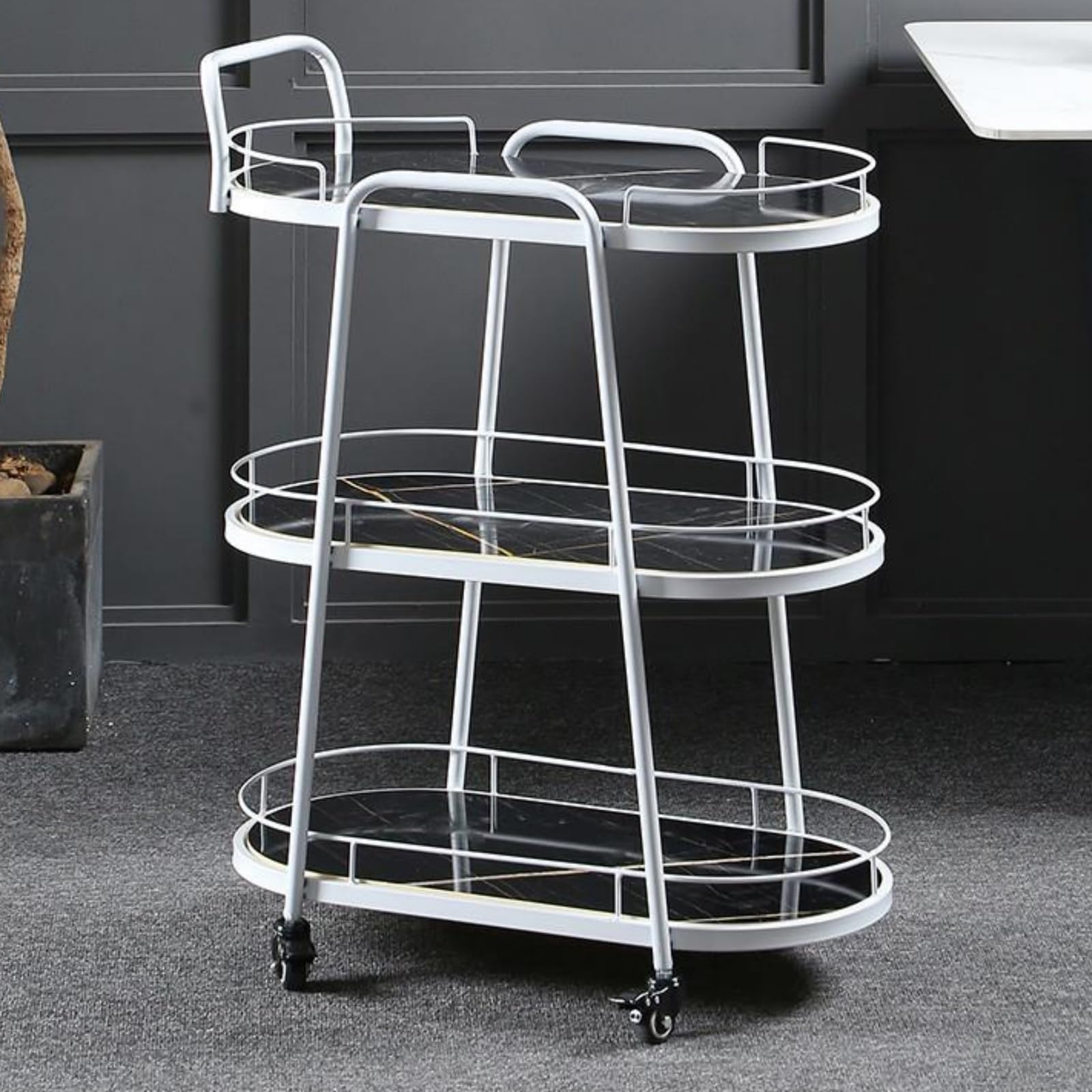 Carrito rodante de 3 niveles para manualidades de cocina y Beaulecon ruedas, versátil carrito para el hogar y la oficina, ahorro de espacio