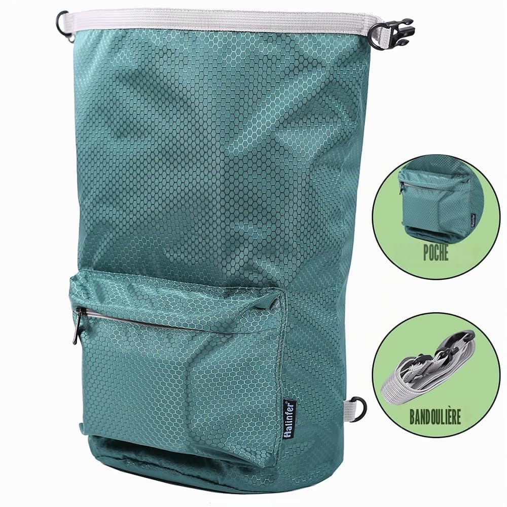 Retournez l'image pour zoomer Sac de voyage et transport de croquettes pour chien, 42 tasses de 10 L, poche avant et bandoulière
