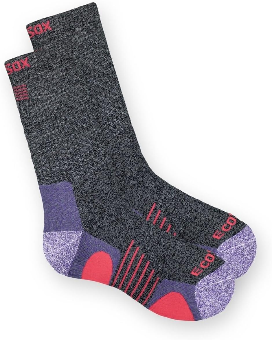 Ecosox Bamboo Viscose Full Cushion Hiking Outdoor Crew Socks - 3 Pack