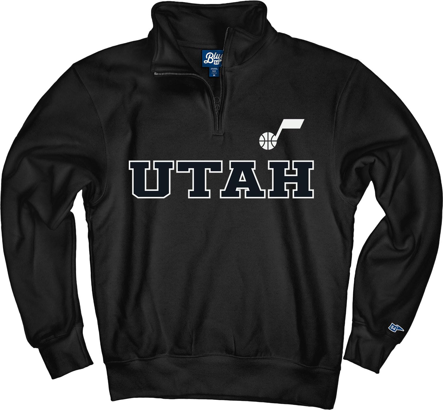 Blue 84 NBA unisex-adult Nba Officially Licensed Quarter Zip Sweatshirt Twill Embroidery
