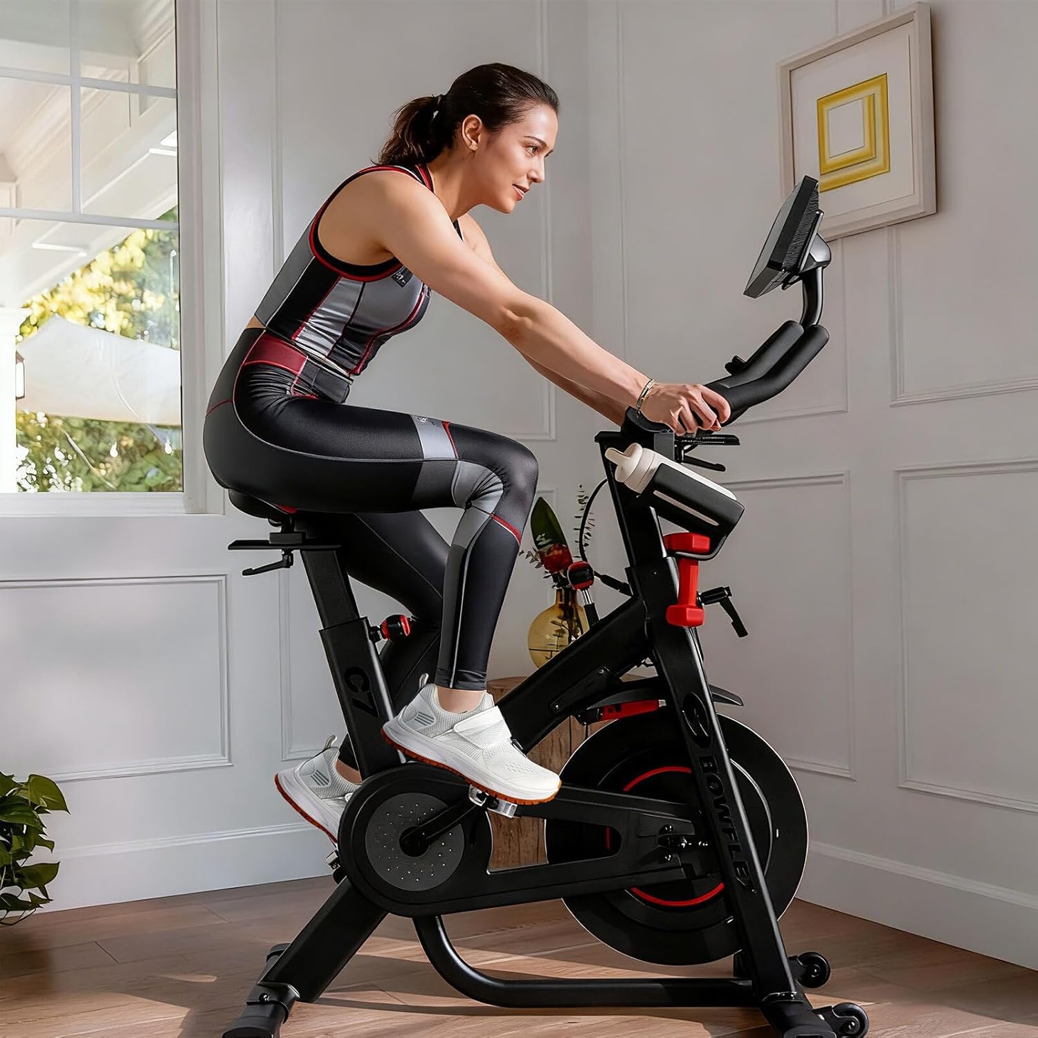 Women's Indoor Cycling Shoes Compatible with 2-Bolt SPD Cleats, Comfortable Bike Shoes for Spin Classes & Outdoor Cycling - Image 2