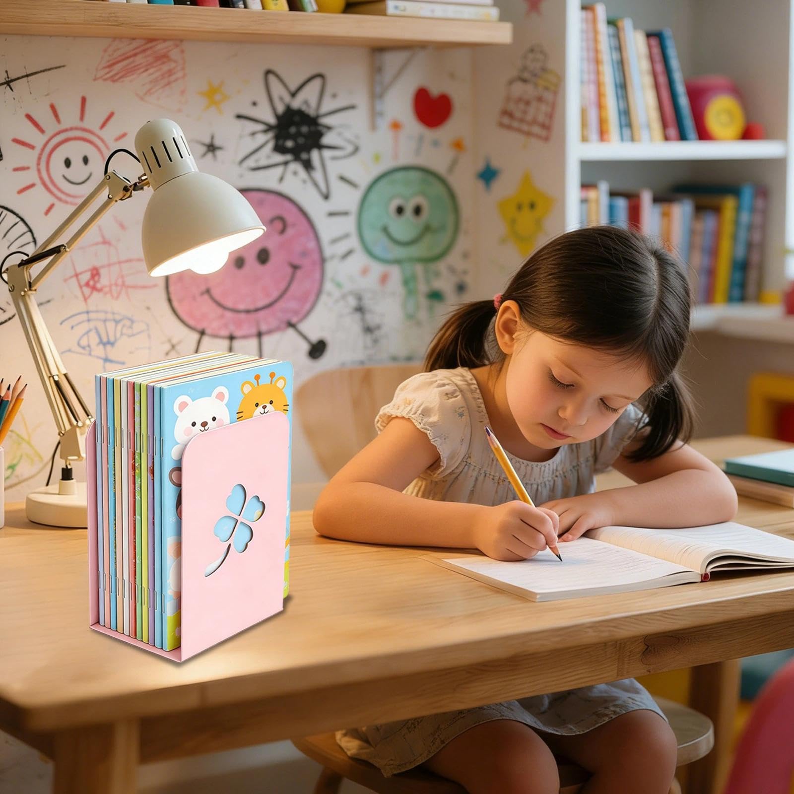 Fermalibri per Bambini in Metallo a Forma di Quadrifoglio Antiscivolo