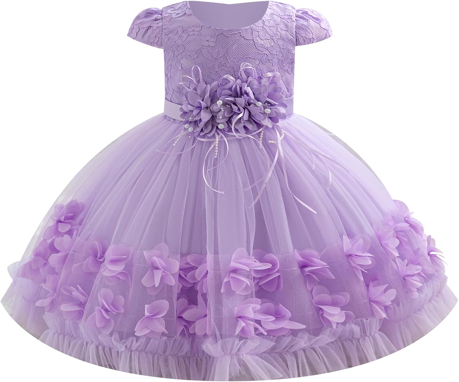 Baby Cap Sleeve 1st 2nd Birthday Outfits Toddler Flower Girl Wedding Shiny Butterfly Pageant Formal Christmas Dress