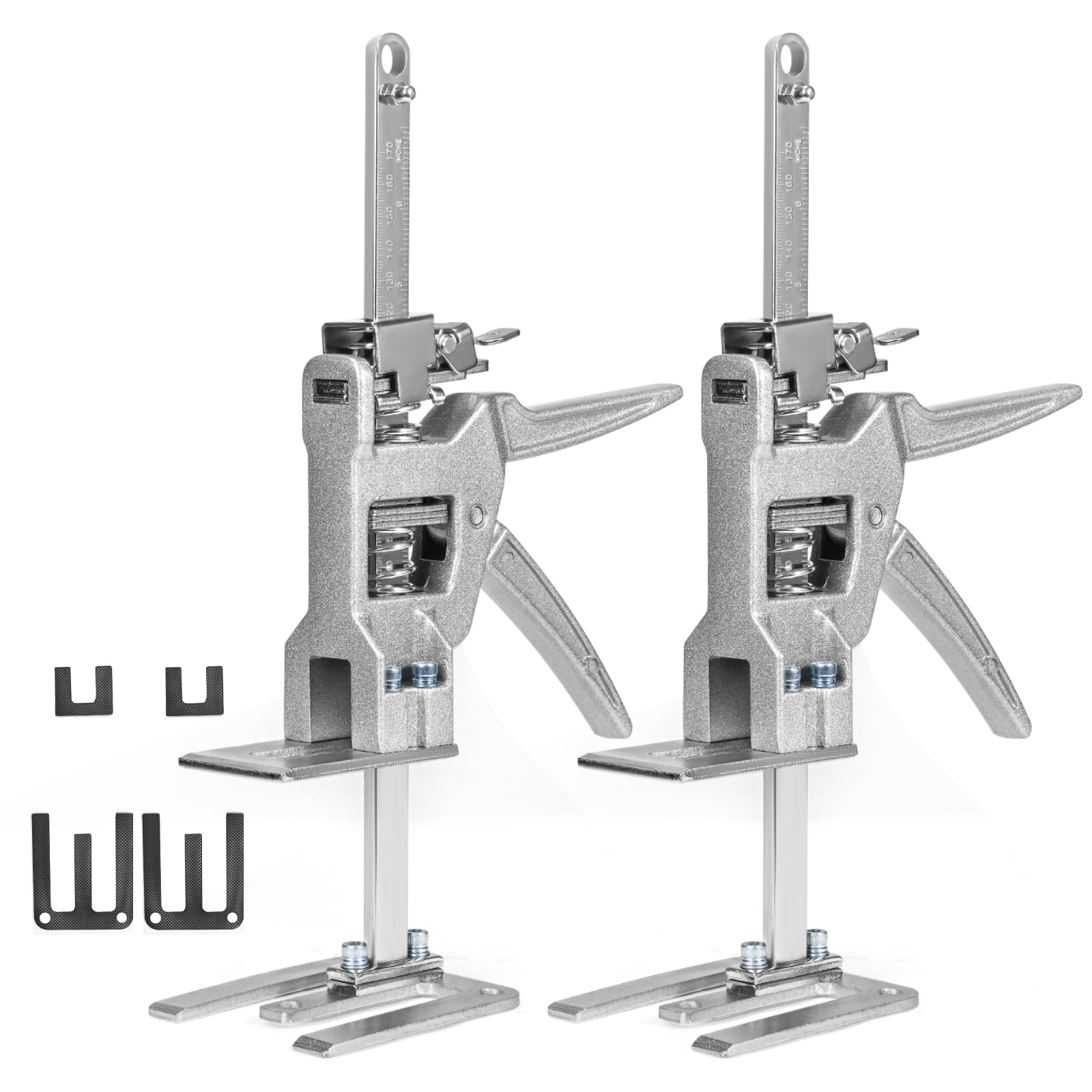 2 Stück Arbeitssparender Heber mit Skala, Multifunktional Arm Handwerkzeugheber mit Langsam und Schnell Hebefunktion Bis Zu 220KG, Höhenverstellung für Möbel Tür Schrank Gipskartonplatten