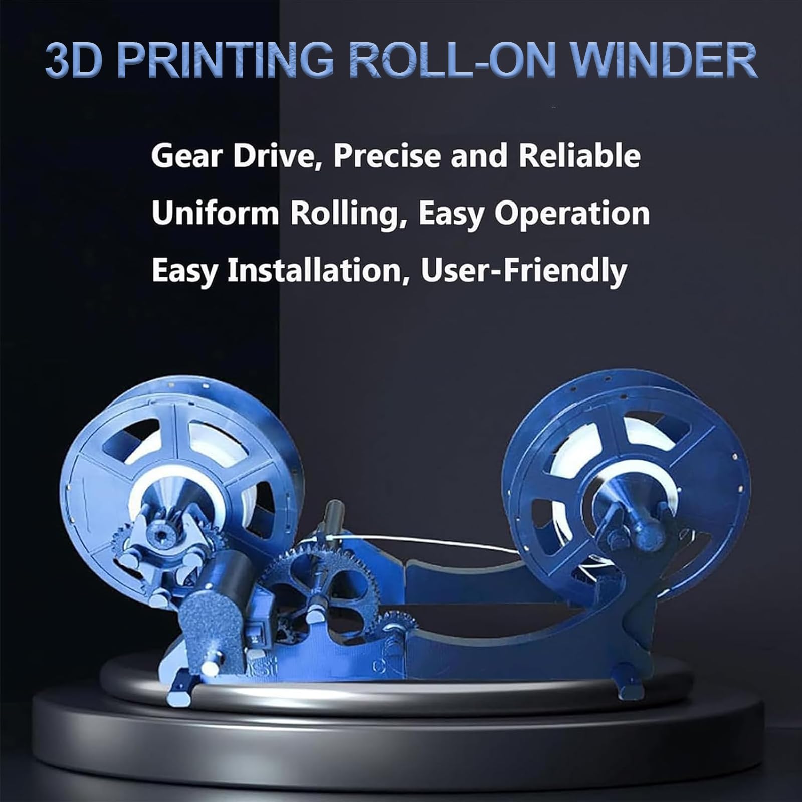 3D Filament Rewinder, Elektrischer Spulenaufwickler mit Smart Start und Stop, Präzise Positionierung für gleichmäßige Filamentwicklung, Effizient für 3D-Druck