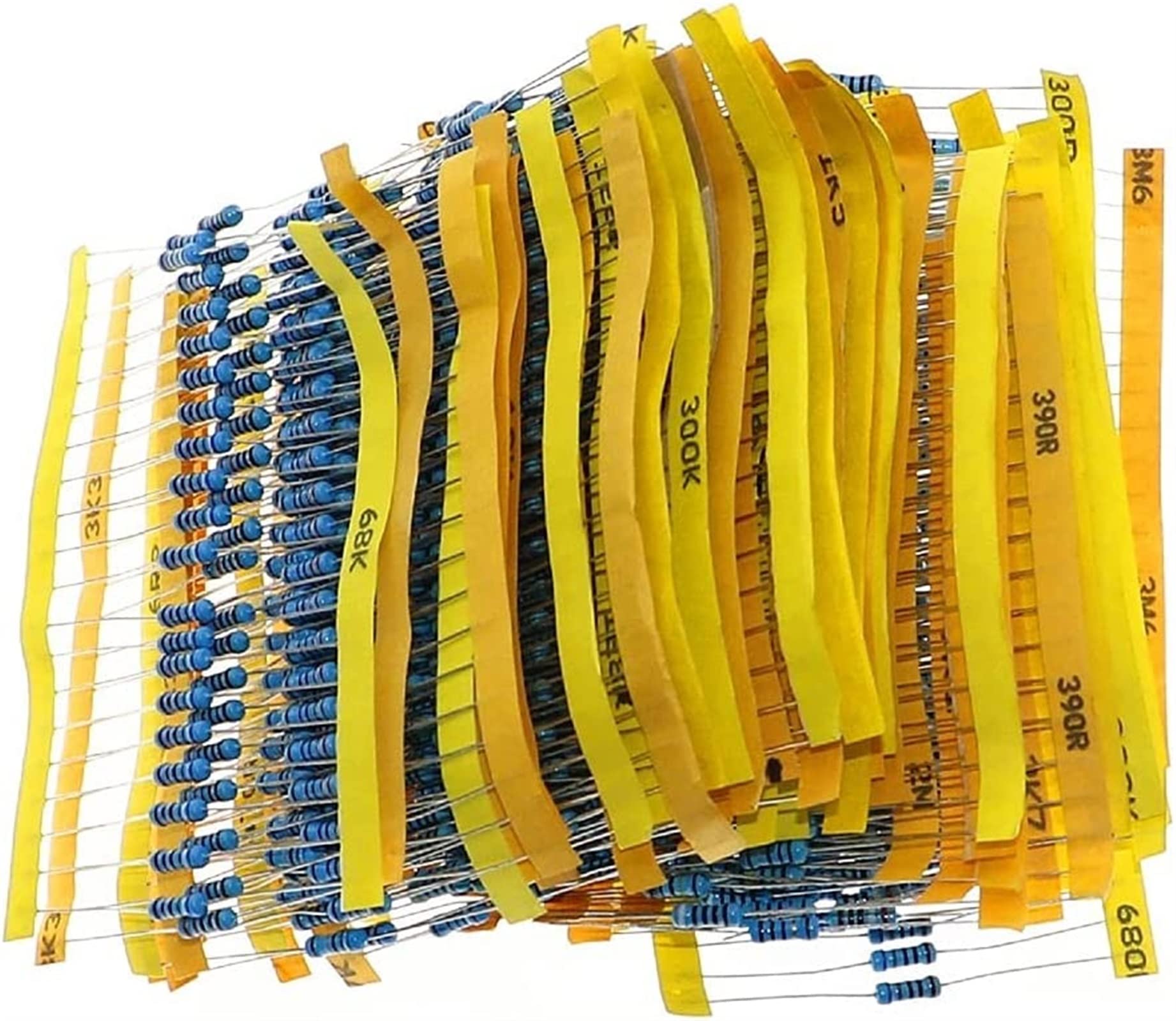 Urządzenia elektroniczne zestaw kondensatorów 1000 szt. 1% 1/2 W 0,5 W rezystor z folii metalowej 50 wartości różne zestawy 0,1 ohm ~ 4,7 m kondensatory kondensatorowe