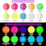 ABEIER Glow dans la peinture acrylique sombre, 10 Couleurs vives (60ml/2oz) peinture noire, peinture artisanale néon, peinture fluorescente longue durée idéale pour DIY Projets Décorations de Noël de Pâques Halloween