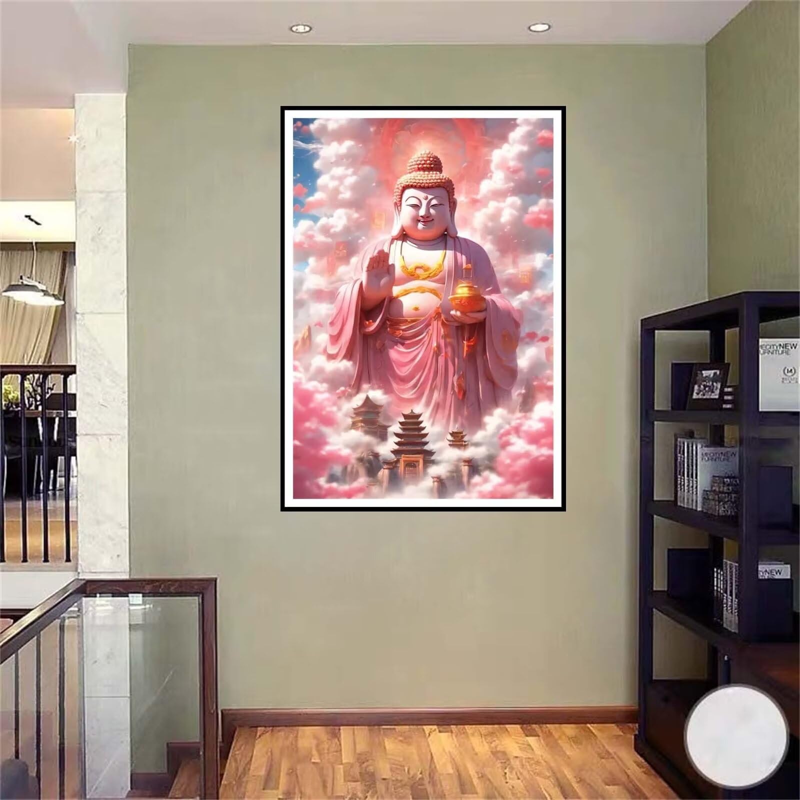 5D DIY Diamante Art Pintura kit Completo, Diamond Painting Adultos Niños Rhinestone Bordado de Punto de Cruz Artes Pintura Painting, Cuadros Decor para Cuarto, Sala de Estar - (Zen) 60x90cm