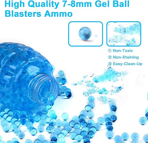 Miniatura 6 de Jayol JM-X2 - Juguete eléctrico de gel JM-X2 mejorado bola lanzadora de salpicaduras con 25000 bolas de gel y gafas de seguridad para actividades al