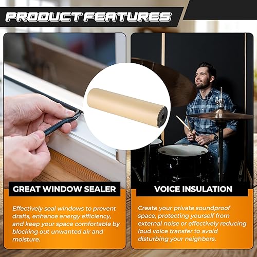 Miniatura 11 de NATGAI Esponja de neopreno con lámina de goma de espuma adhesiva de 1/2 pulgada de grosor x 12 pulgadas de ancho x 54 pulgadas de largo, cortado a