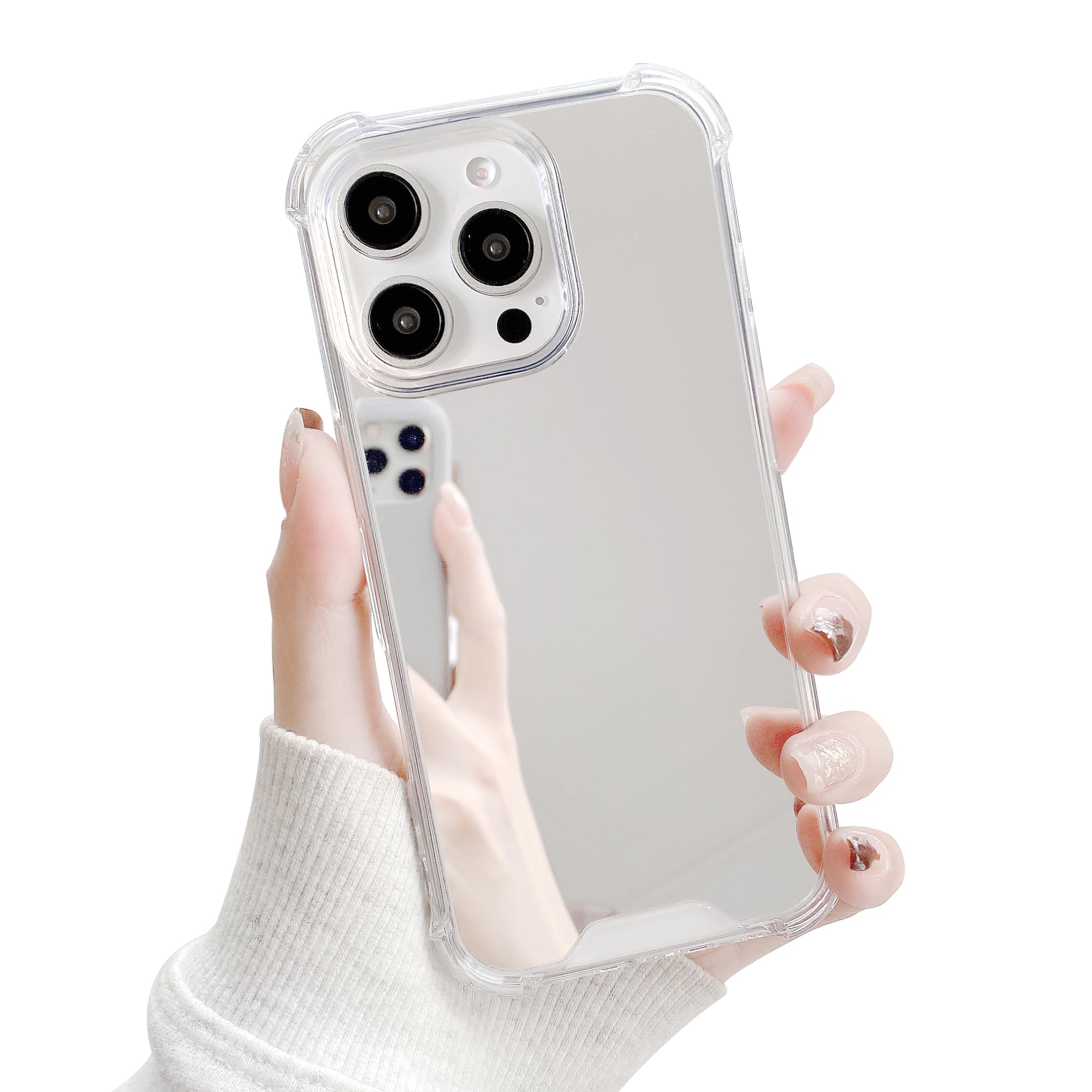 KEXAAR Compatible with iPhone 13 Pro Max Mirror case, Thick Corner