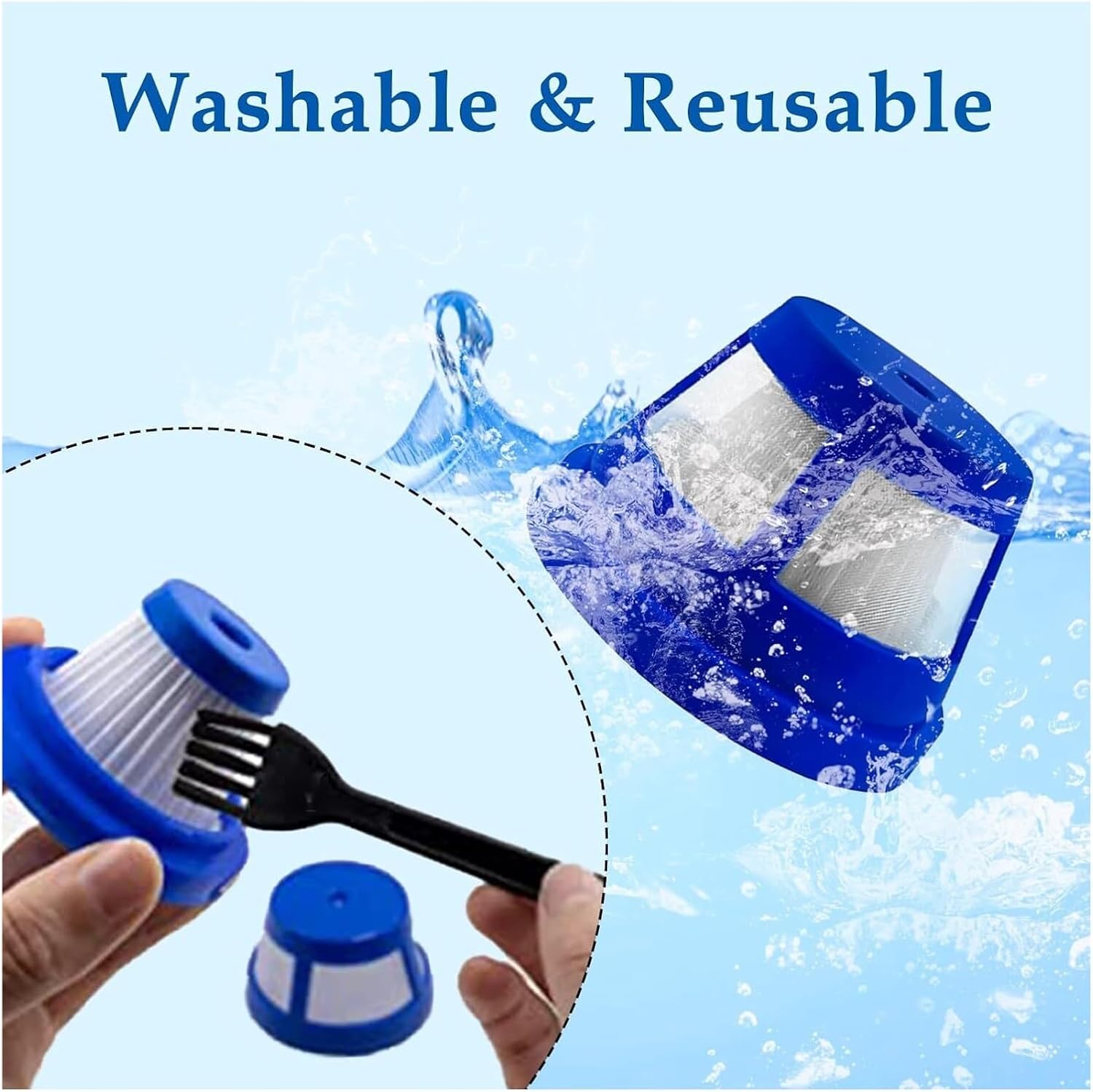 Vacuum Filter Replacement，Compatible For Eufy，HomeVac H11/H11Pure/H20 Cordless Handheld Vacuum Cleaner Washable Reusable Accessory Kit(12pcs)