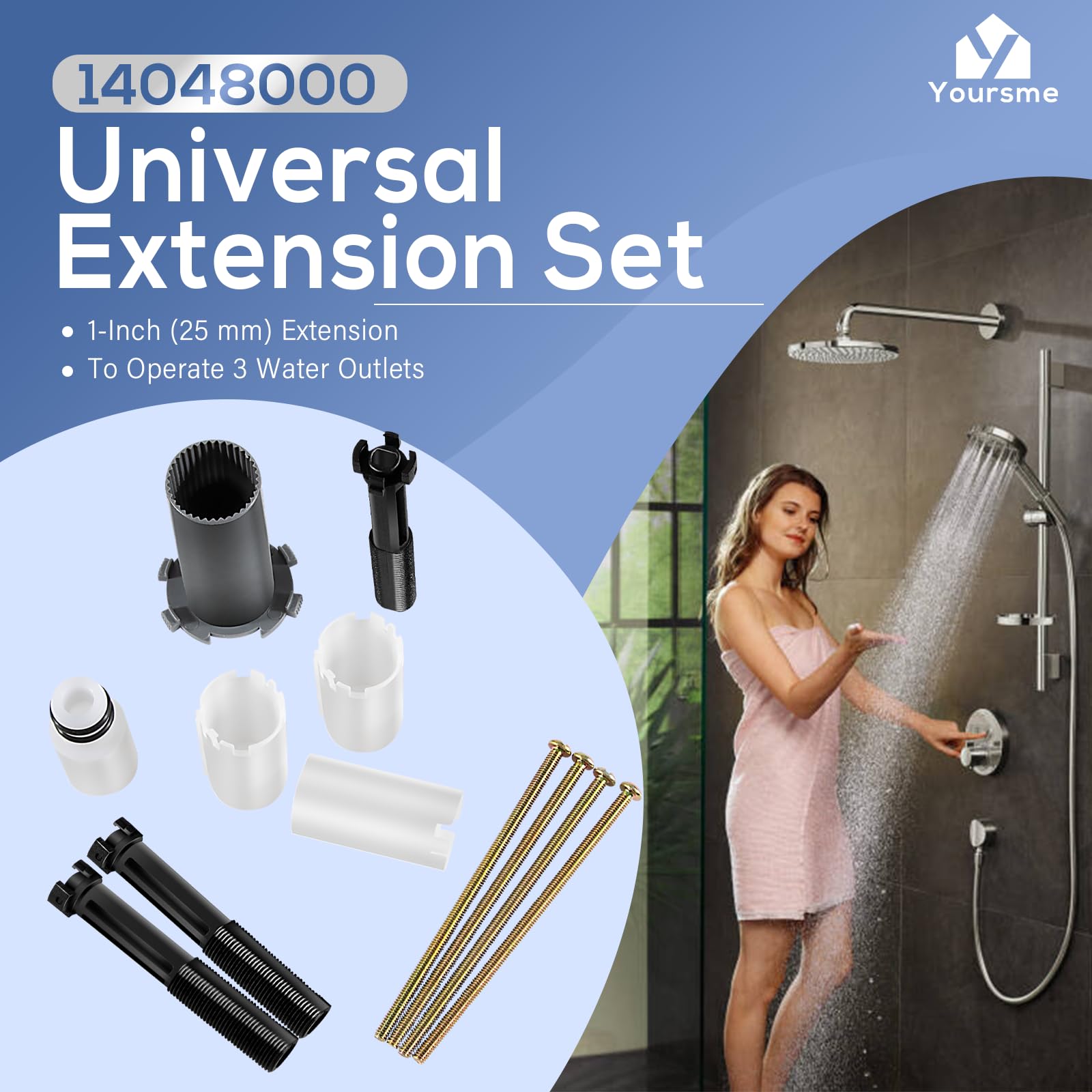 14048000 Universal Extension Set 1” (25mm) Fit for Grohe Grohtherm