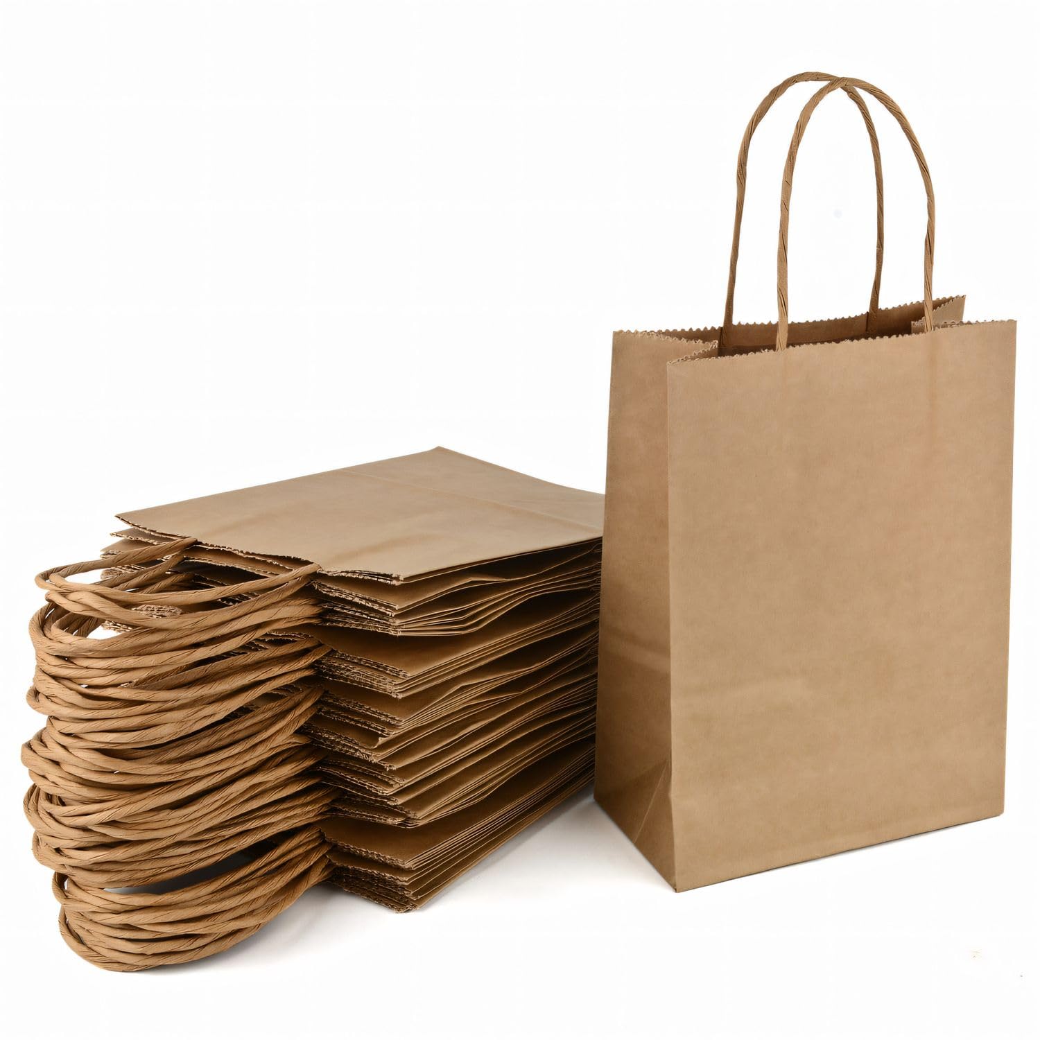 Confezione 50 Sacchetti Kraft 50 Sacchetti Di Carta Con Manici – 32