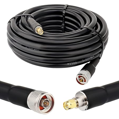 XRDS -RF KMR400 SMA to N Cable 35ft, N-Male to SMA-Male Connector Low Loss Extension Cable 50 Ohm SMA Cable