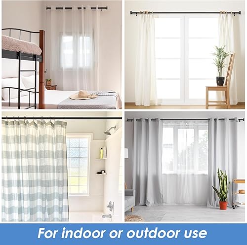 Miniatura 4 de YAJUXIU Barra de cortina rústica, barras de cortina industriales para ventanas de 30 a 72 pulgadas, barra de cortina opaca envolvente, para