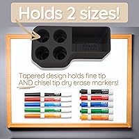 Vista 2 de Soporte magnético para marcadores para pizarra blanca – Crea acceso instantáneo a accesorios de pizarra blanca – Capacidad para 4 marcadores