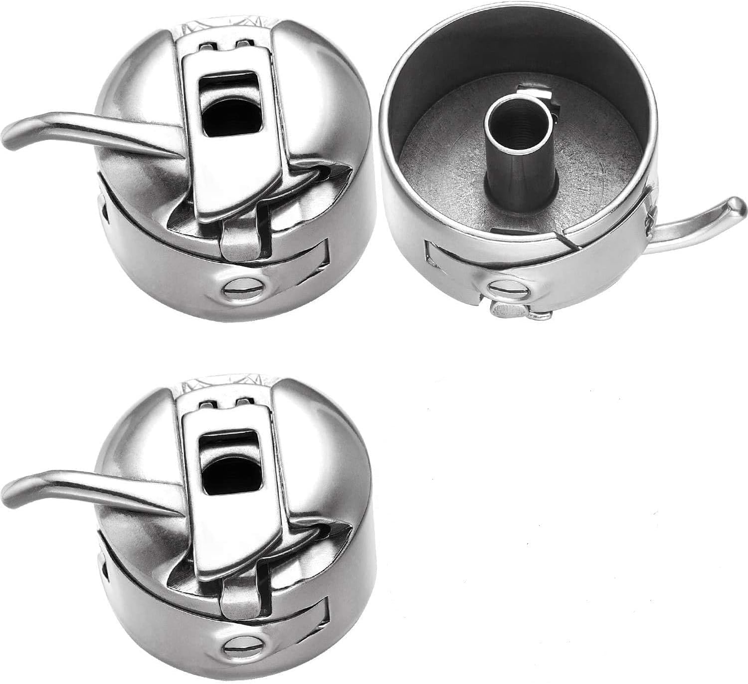 - Metal Sewing Machine Bobbin Case, Silver, Compatible with Singer, Usha, Sapna, Merit, Brother, Rajesh Machines, Pack of 3