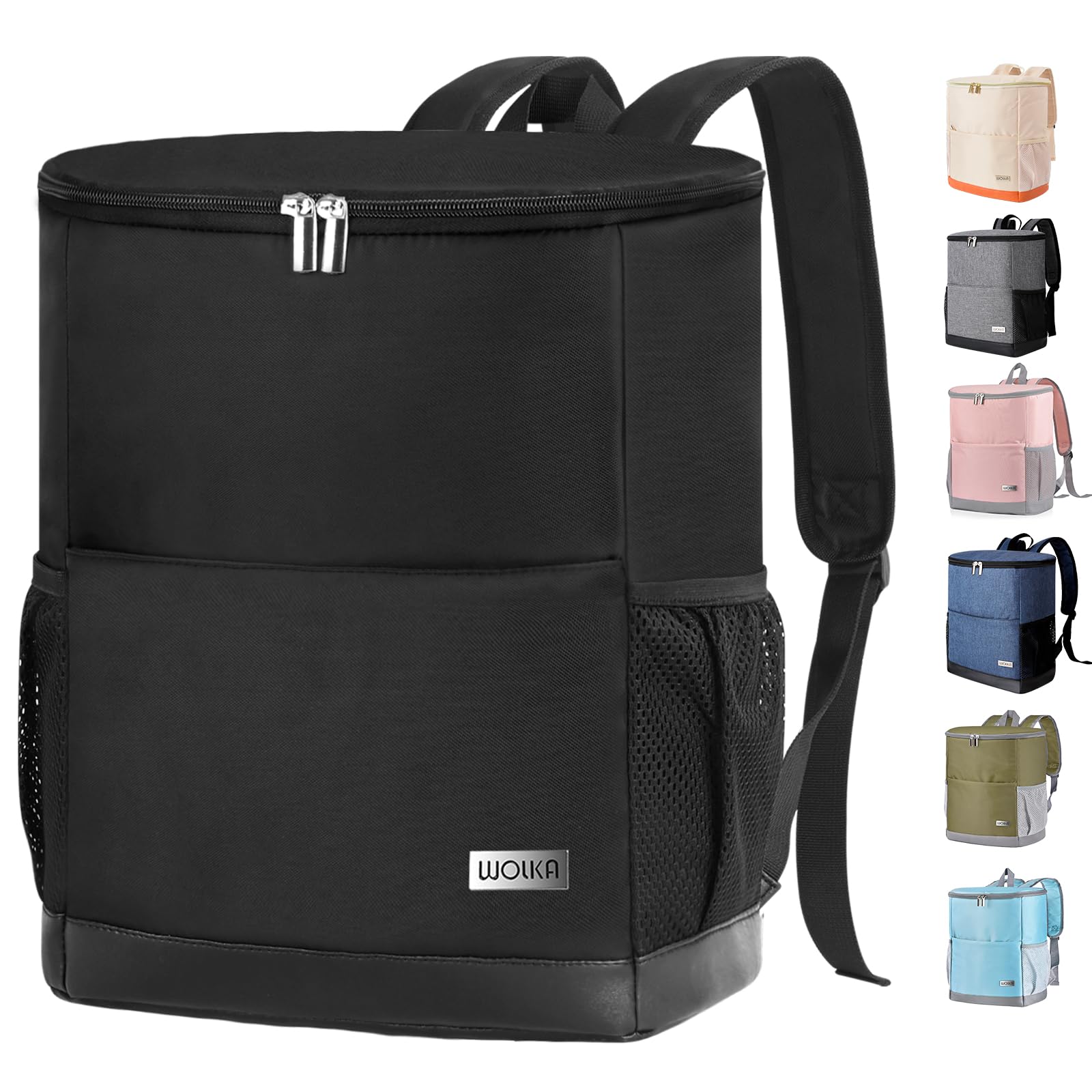 Photo 1 of ***HEAVILY USED / DIRTY INSIDE*** Wolka Insulated Cooler Backpack Small- Leak Proof Backpack Cooler 30 Cans, Waterproof Lightweight Cooler Bag for 12h Hot/Cold Retention - Portable Soft Cooler for Travel, Camping, Beach -Black