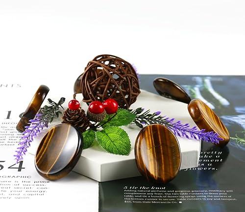 Miniatura 4 de Cristales de ojo de tigre, piedras de preocupación para niños, piedra ovalada de palmera, piedra para el pulgar, cristales y piedras curativas de