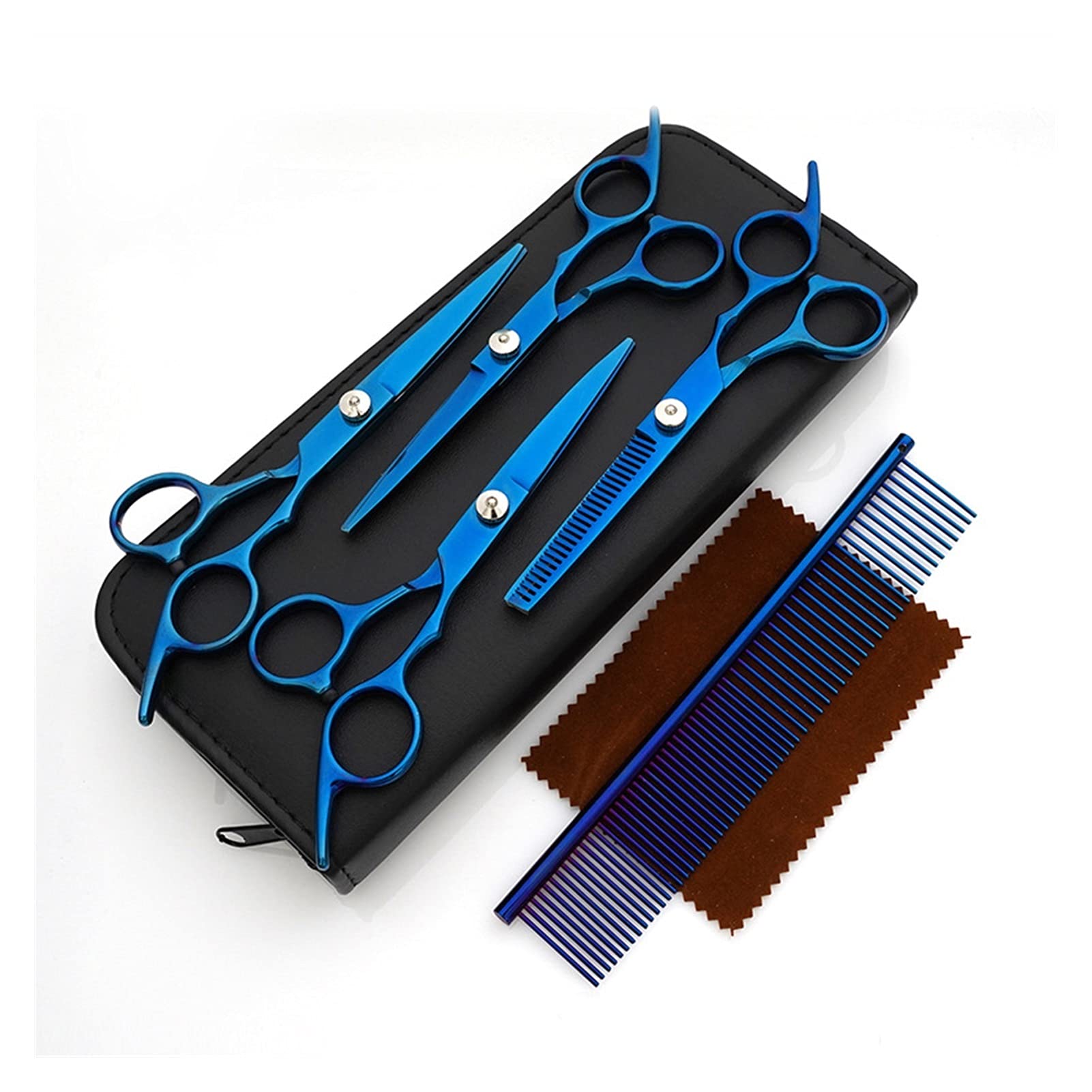 Ciseaux Coiffure/Ciseaux Cheveux Chien Ciseaux Set coupe rhéofluidifiant for chiens Beauté Animaux coupe Canine Coiffeur cheveux Toilettage Kit cintrées Ciseaux à effiler Ciseaux salon Coiffure ( Colo