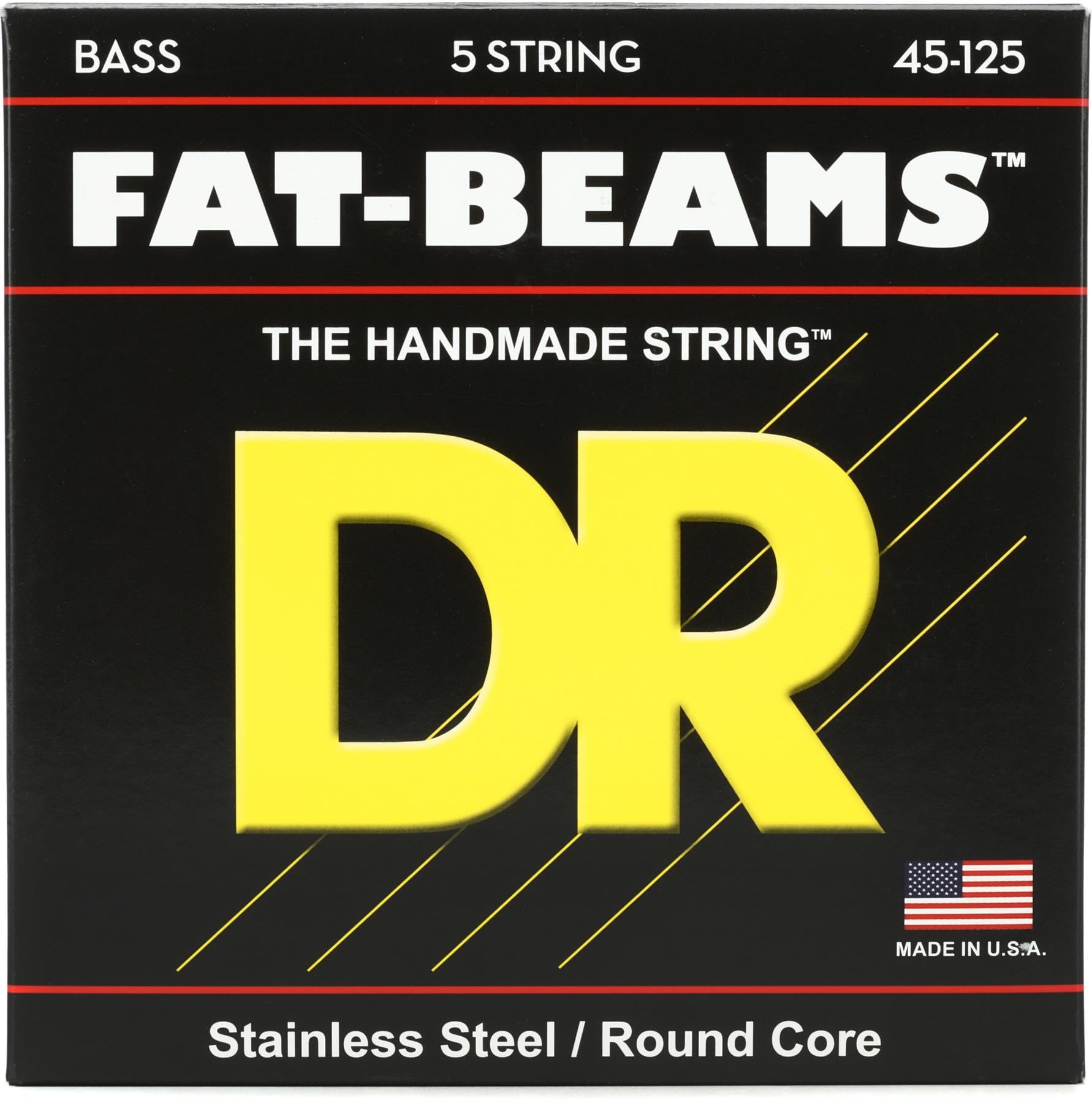 DR Strings FAT-BEAM™ - Stainless Steel Bass Strings: 5-String Medium 45-125