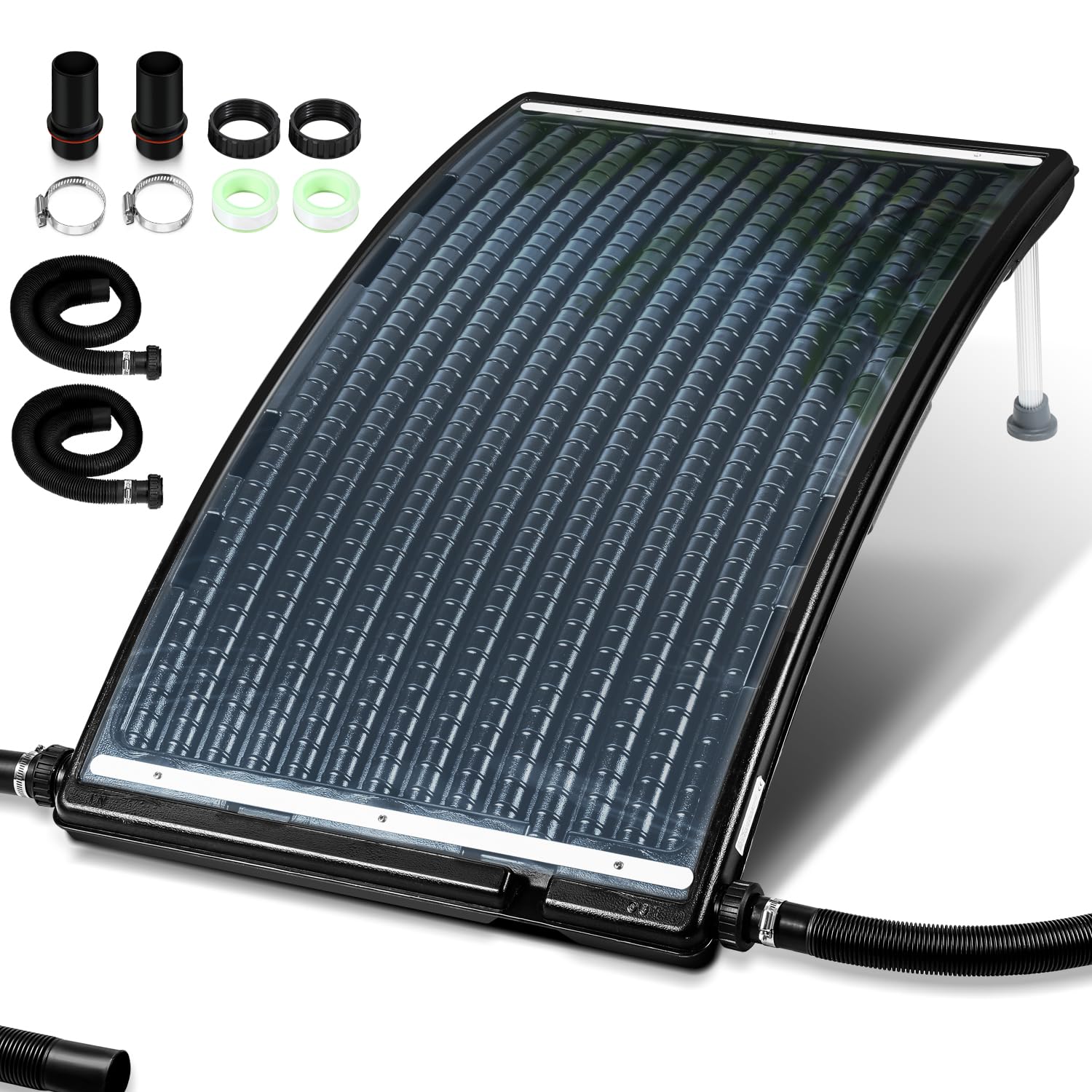 Chauffage solaire pour piscine - 110 x 65 x 36 cm - Chauffage solaire 10 000 l/h - Diamètre 38-40 mm - Raccordement solaire de piscine extensible - Panneau solaire pour piscine d'eau chaude