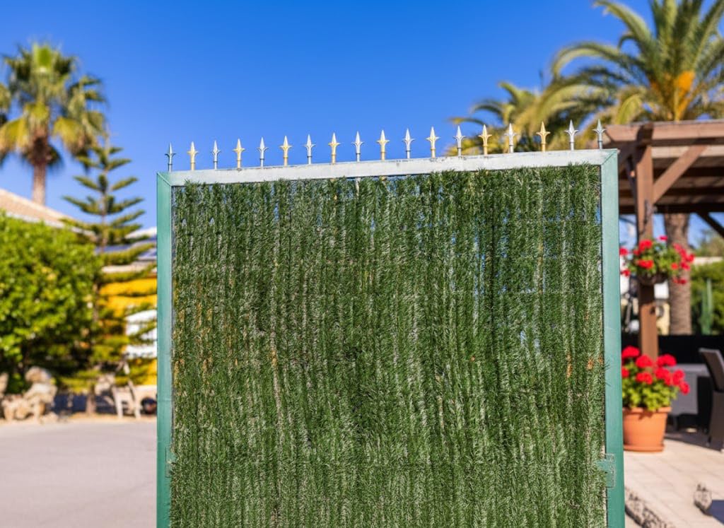 Suinga Seto Artificial Ocultación Jardin 1,5x3 m | Seto premium Hoja Fina | Seto ocultación 100% | Seto Artificial Decorativo