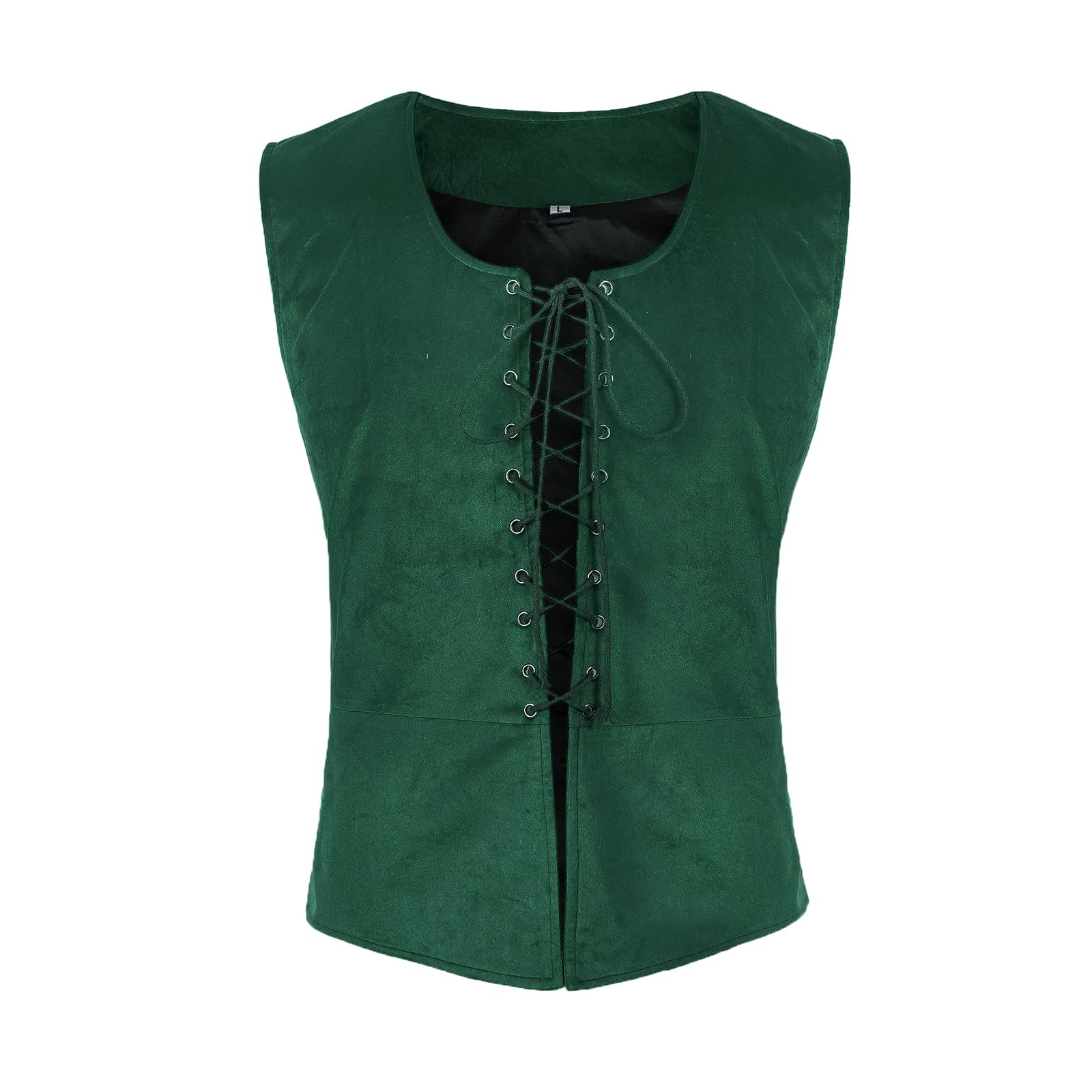 Tyuduo Men's Medieval Renaissance Pirate Vest Gothic Steampunk Waistcoat for Men, Green, XX-L