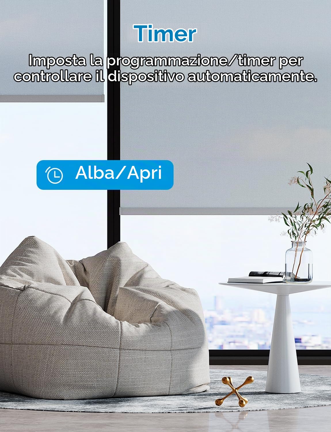 Meross Interruttore per tapparelle (è necessario un cavo neutro), set di 4 interruttori per tende da finestra compatibili con HomeKit, Alexa e Google Home, controllo vocale e telecomando
