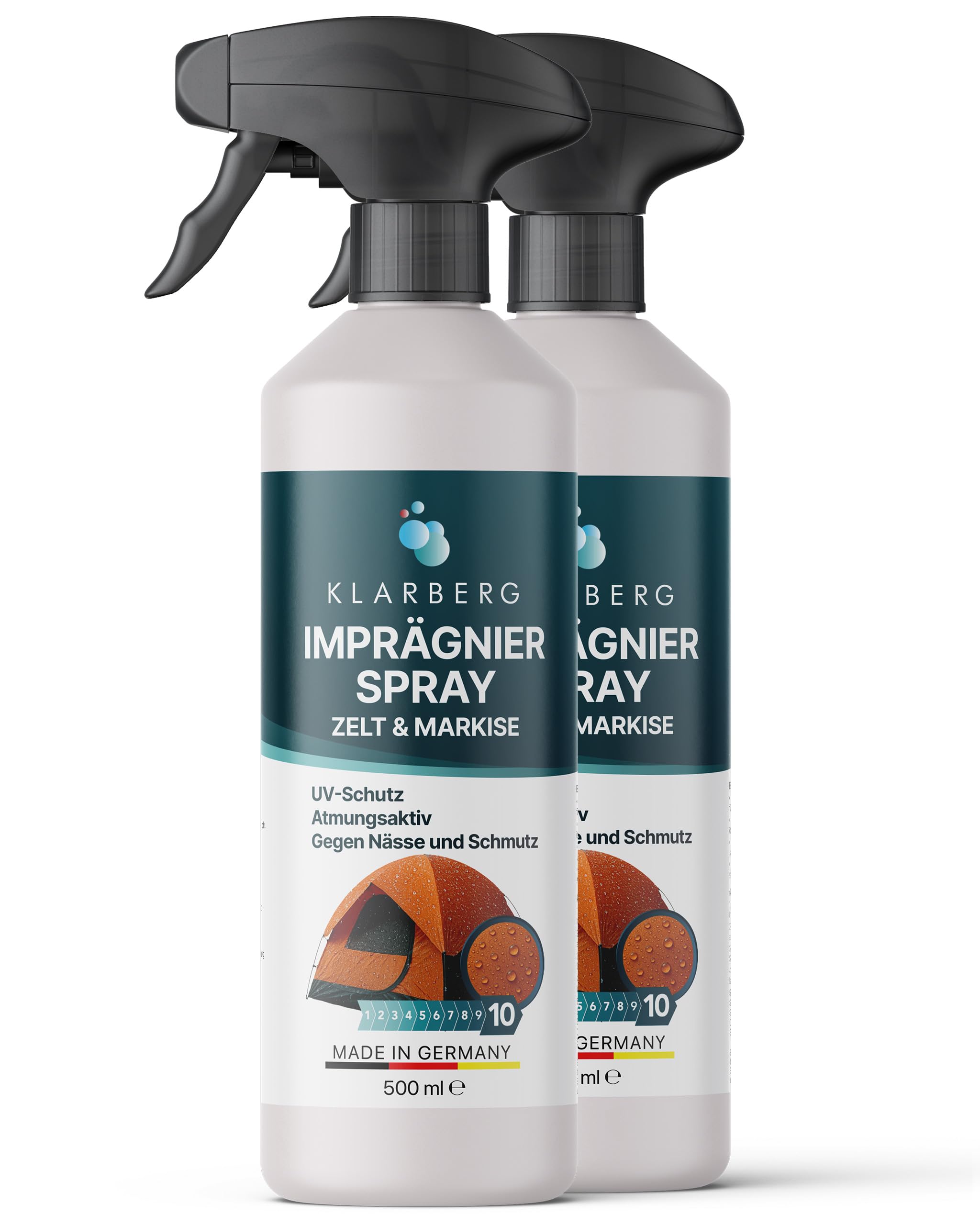 KLARBERG Pavillon & Zelt Imprägnierung - Imprägnierspray Zelt, Markisen und Pavillon - Atmungsaktive Flächen- und Nahtdichtung für Zelte - Outdoor Imprägnierspray - Biologisch Abbaubar
